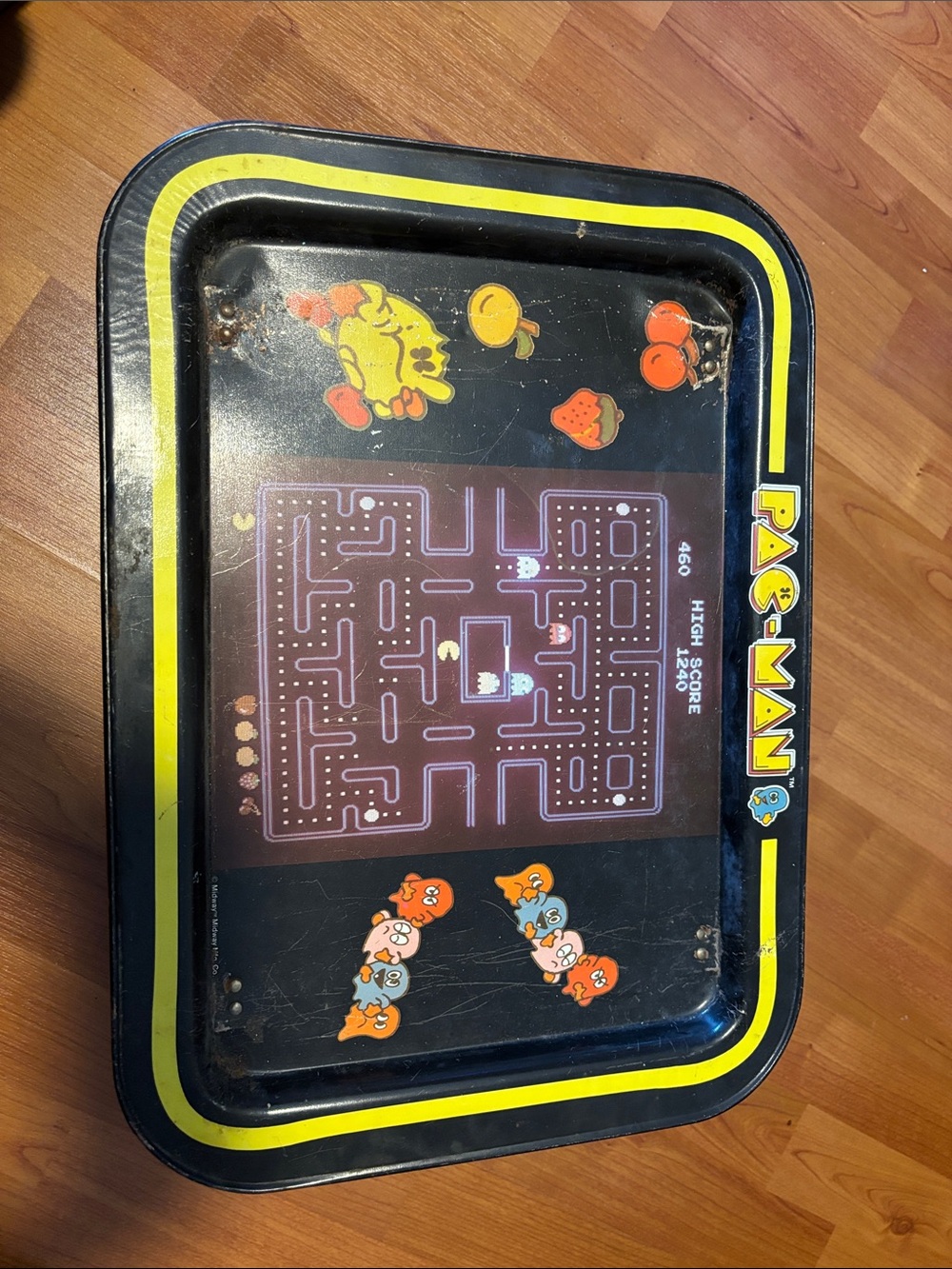 PAC MAN Metal Serving Tray in Black and Yellow